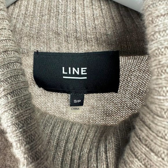 Line The Label Taupe Cashmere Turtleneck Sweater - Picture 6 of 8